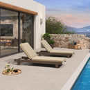 PURPLE LEAF Outdoor Standard Daybed for Patio,  Poolside Chaise Lounge Bed with Cushion, Olefin Blend Fabric, Aluminum Frame Sunbed for Deck and Backyard
