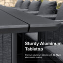PURPLE LEAF Sanori Outdoor Dining Set Weather-Resistant Aluminum Table and Chairs Set with Backrest Pillow and Olefin Cushions for Deck