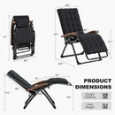 PURPLE LEAF Outdoor Reclining Chair Patio Zero Gravity Chaise Lounge Folding Chair with Removable Cushion Adjustable Headrest for Lawn Camping Beach Pool
