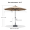 PURPLE LEAF Crank and Tilt Table Umbrella Outdoor Patio Market Umbrella with Visible Hand Crank System