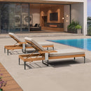 PURPLE LEAF Outdoor Chaise Lounge Patio Lounge Chair Recliner with Side Table and Cushion for Poolside Balcony Backyard