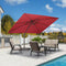 PURPLE LEAF Patio Cantilever Umbrella with Aluminum Offset Hanging for Pool Garden Deck