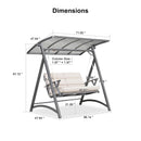 PURPLE LEAF Outdoor Deluxe Modern Swing Chairs with PVC Canopy, Swing for Patio Gadern Porch, Solar LED Light and Cushions Included