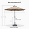 PURPLE LEAF Crank and Tilt Table Umbrella Outdoor Patio Market Umbrella with Visible Hand Crank System