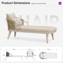 PURPLE LEAF Outdoor Lounge Chair, Patio Chaise Lounge with Cushioned Seat & Supportive Armrests, Ergonomic Aluminum Pool Lounge Chairs for Backyard Deck Poolside, Teak