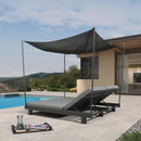 PURPLE LEAF Outdoor Daybed for Patio,  Poolside Chaise Lounge Bed with Cushion, Olefin Blend Fabric, Aluminum Frame Sunbed with Side Table for Deck and Backyard