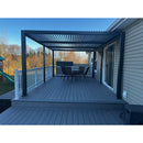 PURPLE LEAF Louvered Pergola 11.4' x 20.4' Outdoor Aluminum Pergola with Adjustable Roof for Deck Backyard Garden Grey Hardtop Gazebo