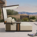 PURPLE LEAF Outdoor Chaise Lounge Modern Aluminum Teak Finish Lounge Chair with Thick Cushion and 2 Pillows Elegant Style Lounger for Residential Commercial Patio Pool and Villa Bronze