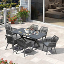 PURPLE LEAF Outdoor Dining Set All-Weather PE Rattan Outdoor Patio Furniture Set with Aluminum Frame