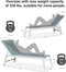 PURPLE LEAF Outdoor Chaise Lounge Chairs Set of 2 White Aluminum Lounge Chair Five-Position Adjustable Chaise with Wheels and Table for Pool Deck Patio