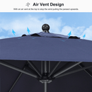 PURPLE LEAF Aluminum Patio Table Umbrella Heavy Duty Market Umbrella with Base