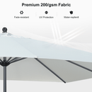 PURPLE LEAF Aluminum Patio Table Umbrella Heavy Duty Market Umbrella with Base
