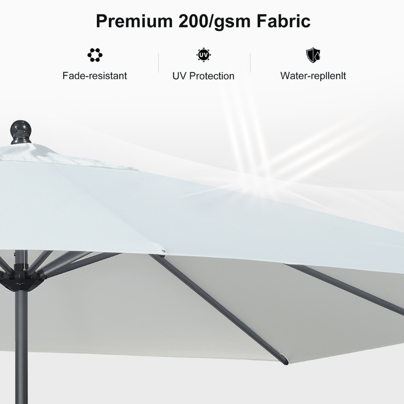 PURPLE LEAF Aluminum Patio Table Umbrella Heavy Duty Market Umbrella with Base
