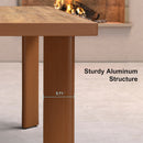 PURPLE LEAF Round & Rectangle Outdoor Dining Table HPL Aluminum Tabletop Modern Dining Table for Deck Kitchen