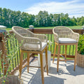 PURPLE LEAF Outdoor Bar Stools Rattan Bar Stools Counter Stools with Back and Cushions  for Patio, Garden, Kitchen