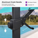 PURPLE LEAF Stepless Tilt Cantilever Umbrella Affordable Outdoor Patio Umbrella