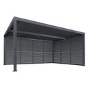 PURPLE LEAF Athena Louvered Pergola Grey Outdoor Aluminum Pergola with Shutter Wall Adjustable Gazebo Rainproof for Patio Deck Garden