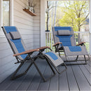 Purple Leaf Widened Outdoor Chaise Lounge , Patio Zero Gravity Recliner, Folding Chair, with Quilted Seat and Adjustable Headrest, Suitable for Lawns, Camping, Gardens, and Pools, Available in Black, Blue, and Gray.