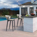 PURPLE LEAF Counter Height Bar Stool Set of 2 Outdoor Stool Chair with Footrest Patio Bar Height Stools Rattan Barstools for Outdoor or Indoor