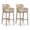 PURPLE LEAF Modern Bar Stools Set of 2, Aluminum Bar Stool with Cushion for Indoor and Outdoor, Kitchen Island