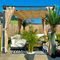 PURPLE LEAF Outdoor Retractable Pergola with Sun Shade Canopy Patio Aluminum Pergola With Curtains