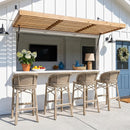 PURPLE LEAF Outdoor Bar Stools Set of 2 Rattan Patio Tall Bar Chairs Aluminum Frame with Back Barstools for Kitchen Garden Backyard Bistros Restaurant