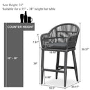 OPEN BOX I PURPLE LEAF Patio Chairs, 2 Set Outdoor Bar Stools Modern Counter Height Bar, Cushions Included