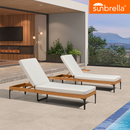PURPLE LEAF Outdoor Chaise Lounge Patio Lounge Chair Recliner with Side Table and Cushion for Poolside Balcony Backyard