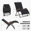 PURPLE LEAF Outdoor Reclining Chair Patio Zero Gravity Chaise Lounge Folding Chair with Removable Cushion Adjustable Headrest for Lawn Camping Beach Pool