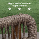 PURPLE LEAF Patio Counter Height Bar Stools Set of 2 Metal Bar Chairs with Back Wicker Woven Stools for Kitchen Island Pool Garden Outdoor Barstools