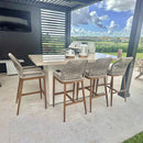 PURPLE LEAF Outdoor Bar Stools Set of 2,  Wicker Rattan Bar Stools with Back Aluminum Outside Garden Patio Bar Chairs