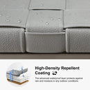 PURPLE LEAF Outdoor Counter Height Stools Set of 2, PU Leather Patio Bar Set with Aluminum Frame, Bar Chairs for Poolside, Garden, Kitchen Island