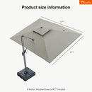 Clearance - PURPLE LEAF OPEN BOX SUNBRELLA Cantilever Umbrella Grey Aluminum Patio Umbrella