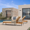 PURPLE LEAF Outdoor Chaise Lounge Patio Lounge Chair Recliner with Side Table and Cushion for Poolside Balcony Backyard