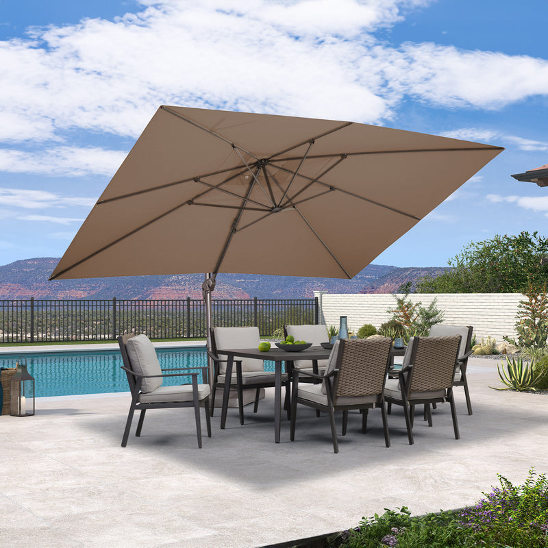 PURPLE LEAF Patio Cantilever Umbrella with Aluminum Offset Hanging for Pool Garden Deck