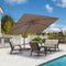 PURPLE LEAF Patio Cantilever Umbrella with Aluminum Offset Hanging for Pool Garden Deck