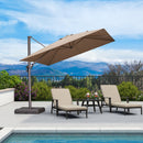 PURPLE LEAF Patio Cantilever Umbrella with Aluminum Offset Hanging for Pool Garden Deck