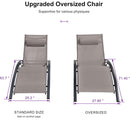 PURPLE LEAF Patio Chaise Lounge Set Outdoor Beach Pool Sunbathing Lawn Lounger Recliner Chair Outside Chairs with Side Table Included