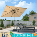 PURPLE LEAF Porch Table Umbrella with Crank and Tilt, Market Patio Umbrella