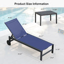 PURPLE LEAF Outdoor Chaise Lounge with Wheels Patio Lounge Chair Recliner