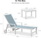PURPLE LEAF Outdoor Chaise Lounge Chairs Set of 2 White Aluminum Lounge Chair Five-Position Adjustable Chaise with Wheels and Table for Pool Deck Patio