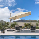 PURPLE LEAF Deluxe Left-Right Tilting Patio Umbrella Outdoor Swivel Cantilever Umbrellas