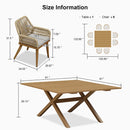 PURPLE LEAF Outdoor Dining Set All-Weather PE Rattan Outdoor Patio Furniture Set with Aluminum Frame