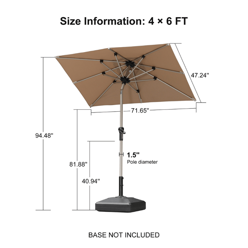 PURPLE LEAF Deluxe Aluminum Market Umbrella, Outdoor Table Umbrella for Patio, Porch
