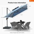 Clearance - PURPLE LEAF OPEN BOX SUNBRELLA Cantilever Umbrella Grey Aluminum Patio Umbrella