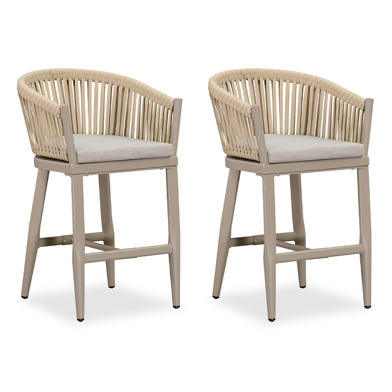 Open Box | Purple Leaf Counter Bar Stools Chair Set of 2, Modern Aluminum Wicker Bar Chair Indoor and Outdoor