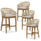 PURPLR LEAF Bar Stools Chair Set of 2, Rattan and Aluminum Frame with Comfortable Cushion