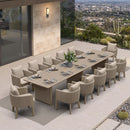 PURPLE LEAF Sanori Outdoor Dining Set Luxury Aluminum Patio Table and Dining Chairs Set with  Olefin Fabric Cushions and Pillows for Deck Garden