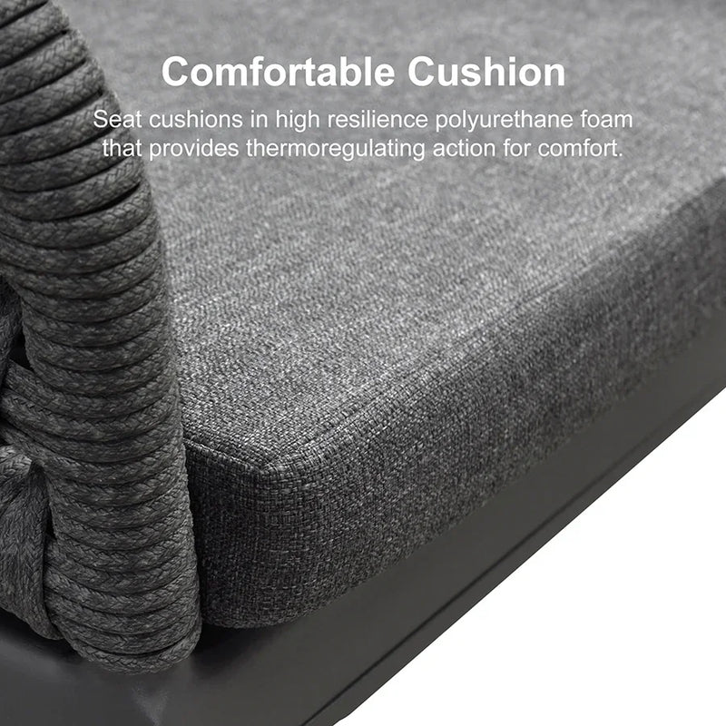 PURPLE LEAF Outdoor Dining Set Rattan Dining Chairs and Table for Garden Patio