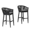 Open Box | Purple Leaf Counter Bar Stools Chair Set of 2, Modern Aluminum Wicker Bar Chair Indoor and Outdoor